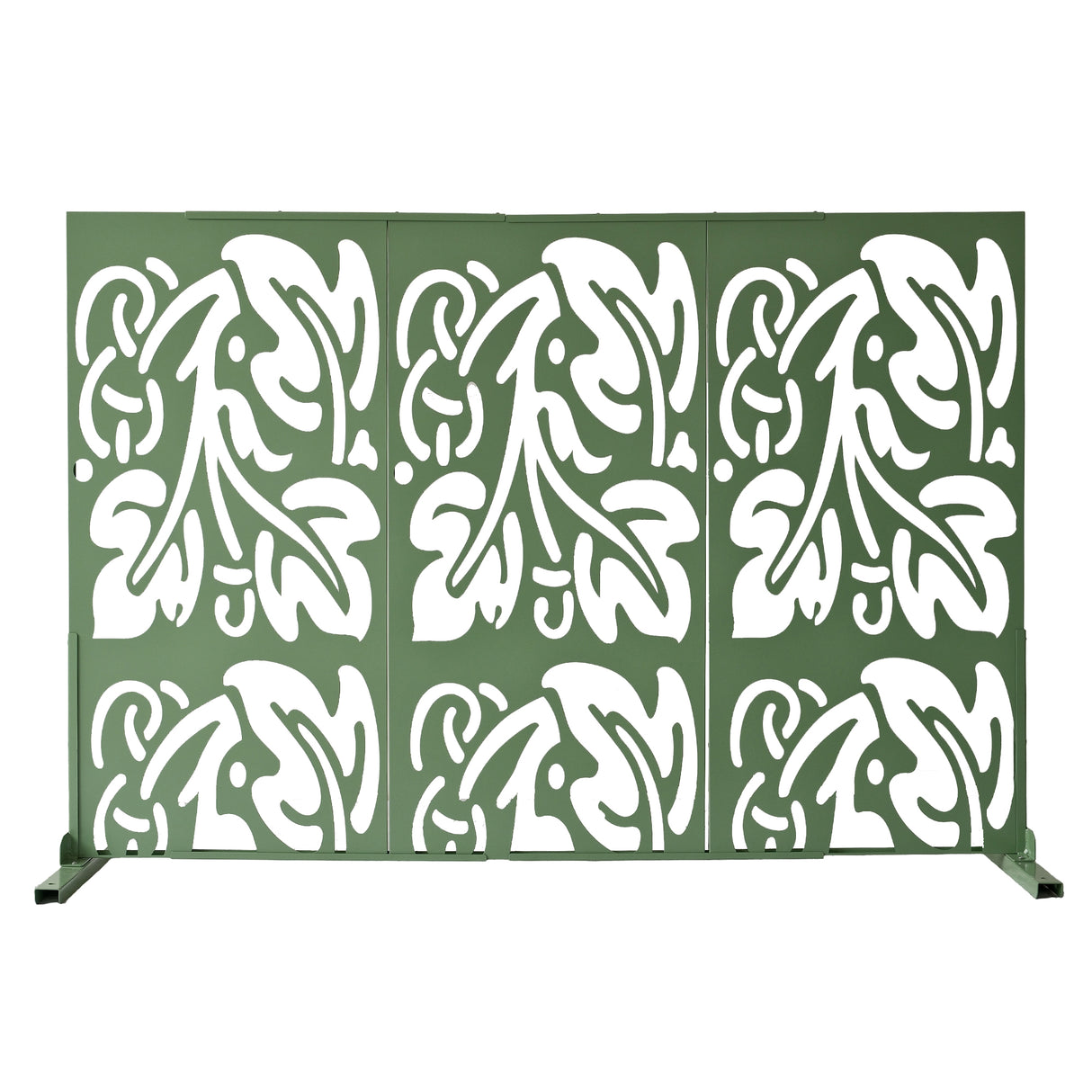 6 ft. X 4 ft. Green Freestanding Metal Privacy Screen Room Divider