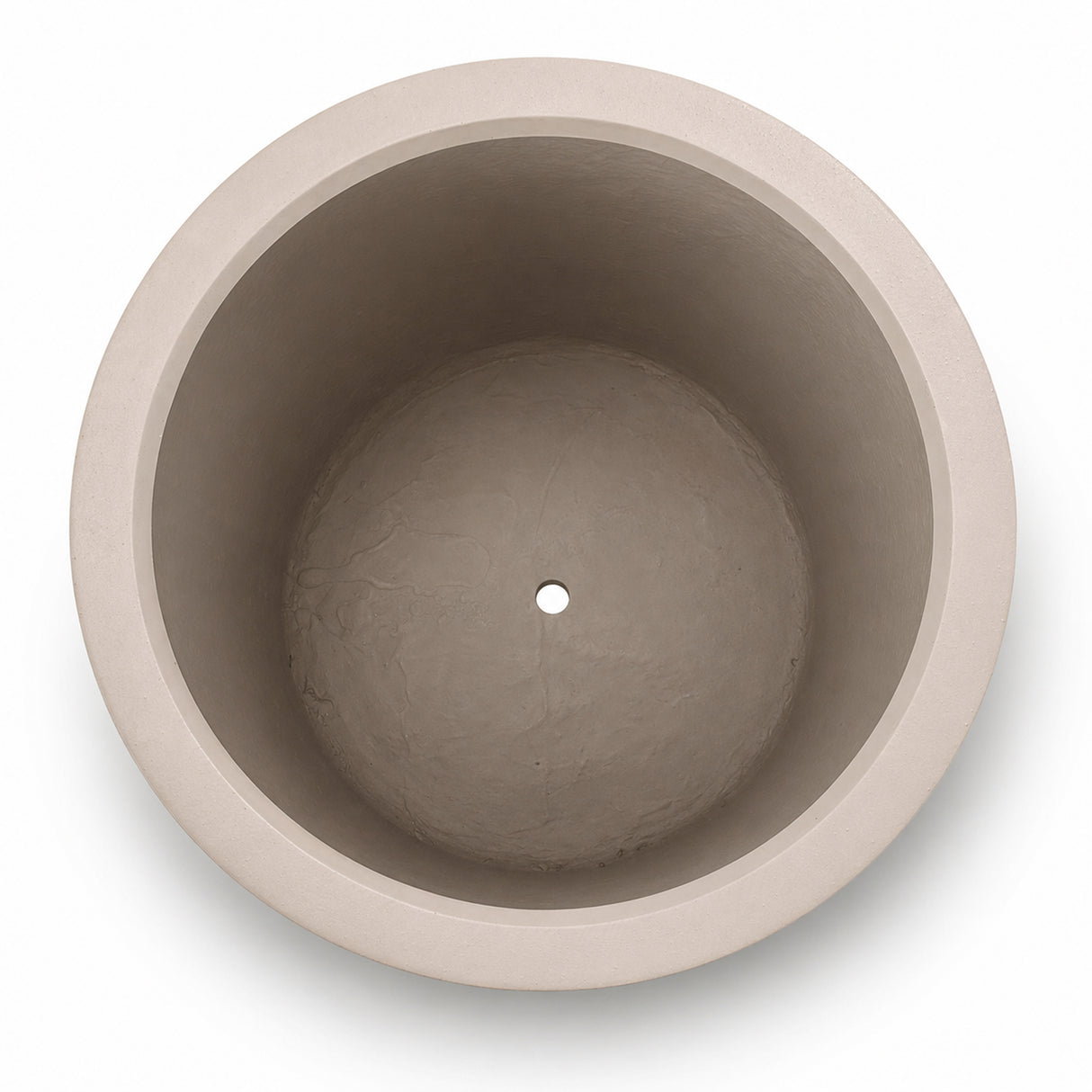 Set of 4 Round Cylinder Polystone Indoor/Outdoor Planters, Sand