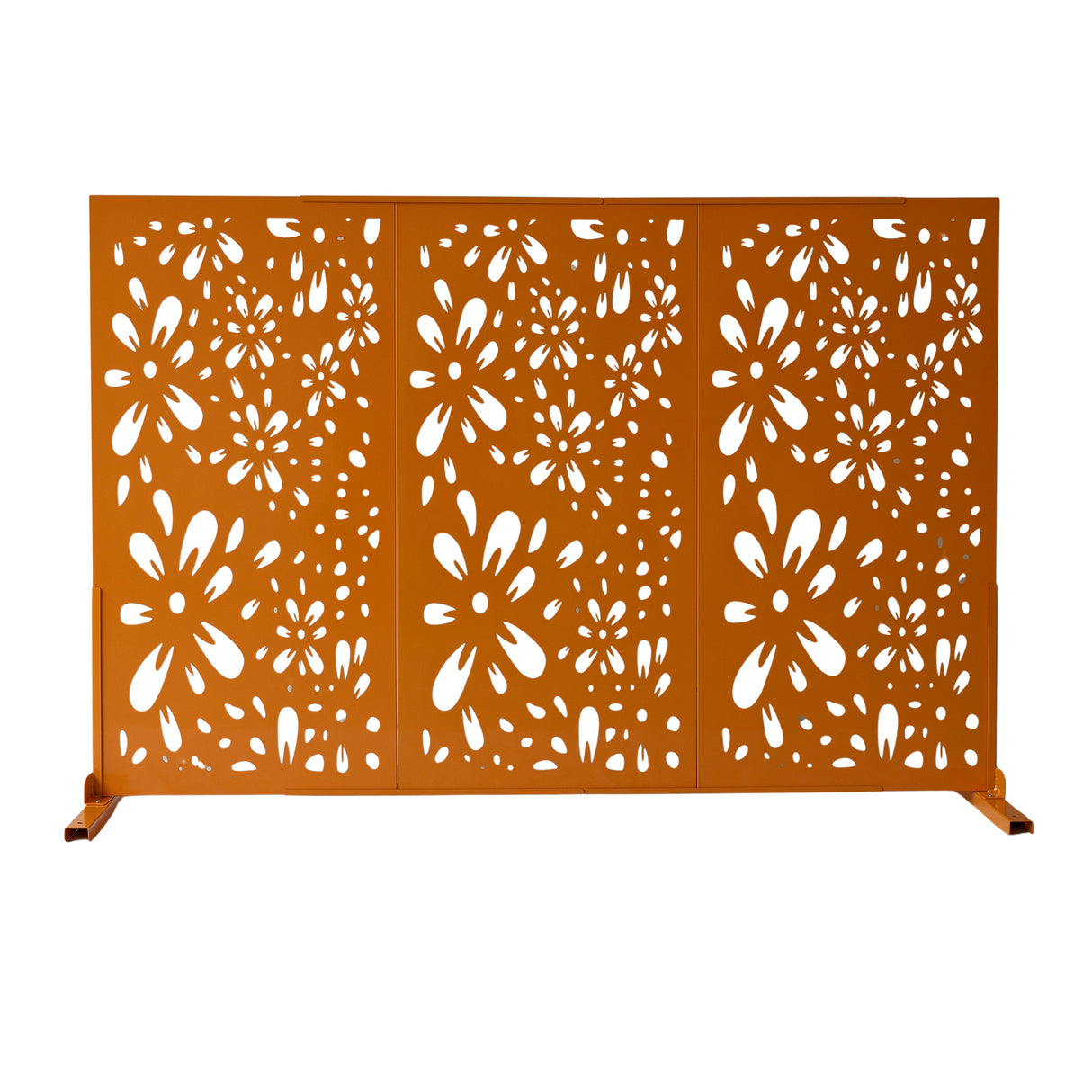 6 ft. X 4 ft. Orange Freestanding Metal Privacy Screen Room Divider