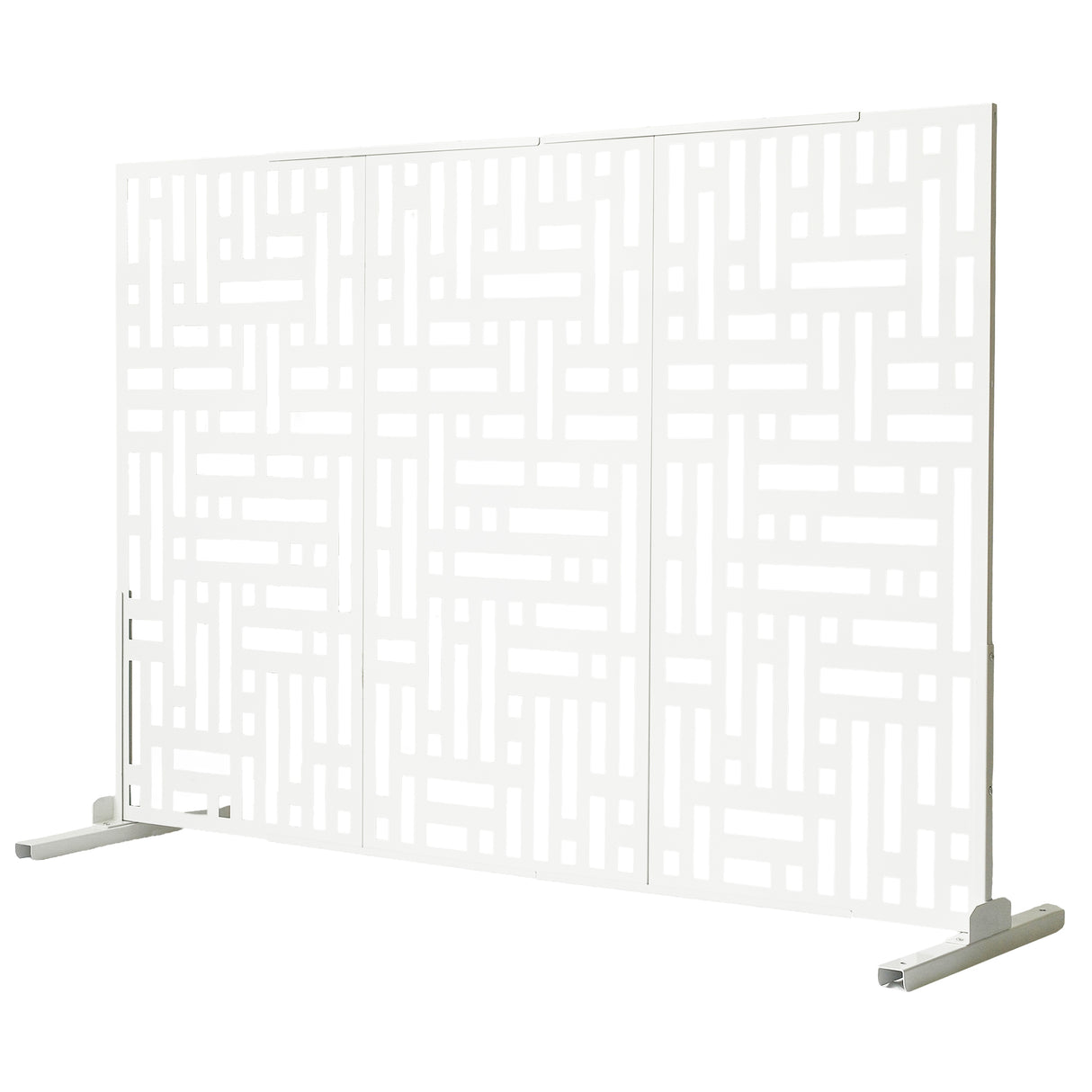 6 ft. X 4 ft. White Freestanding Metal Privacy Screen Room Divider