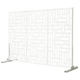 6 ft. X 4 ft. White Freestanding Metal Privacy Screen Room Divider