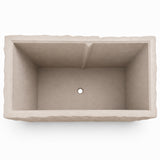 Rock Texture Rectangular Polystone Planter Box, Sand