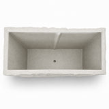 Rock Texture Rectangular Polystone Planter Box, White
