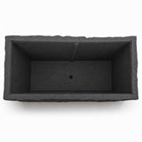Rock Texture Rectangular Polystone Planter Box, Black