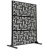 6 ft. X 4 ft. Black Freestanding Metal Privacy Screen Room Divider