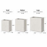 Set of 3 Rectangular Polystone Indoor/Outdoor Planters, White