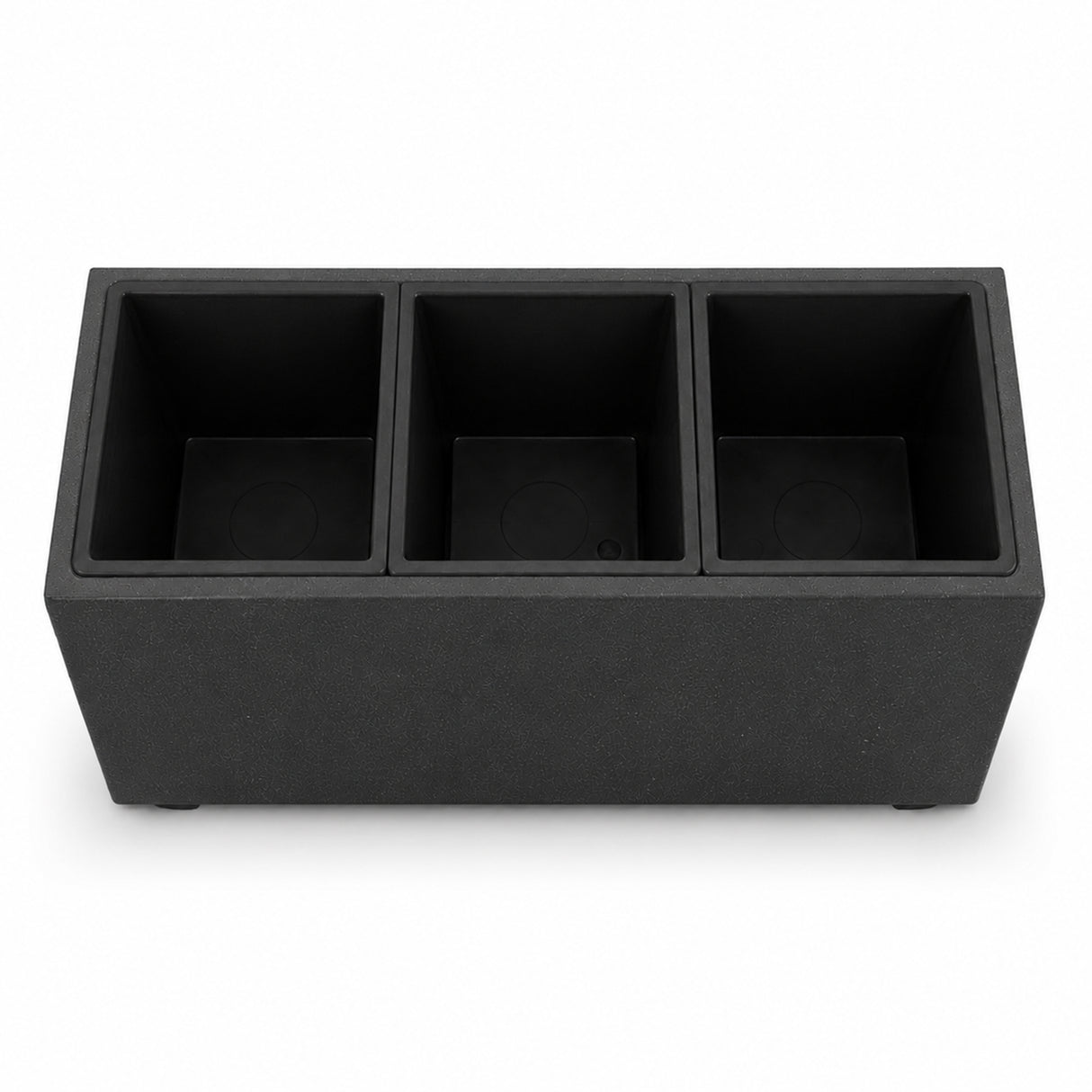Smooth Rectangular Fiber Cement Planter, Black