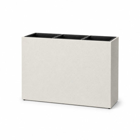 Smooth Rectangular Fiber Cement Planter, White