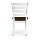 Traditional Dining Chairs, Set of 2, Dirty Oak/White Finish Solid Rubberwood