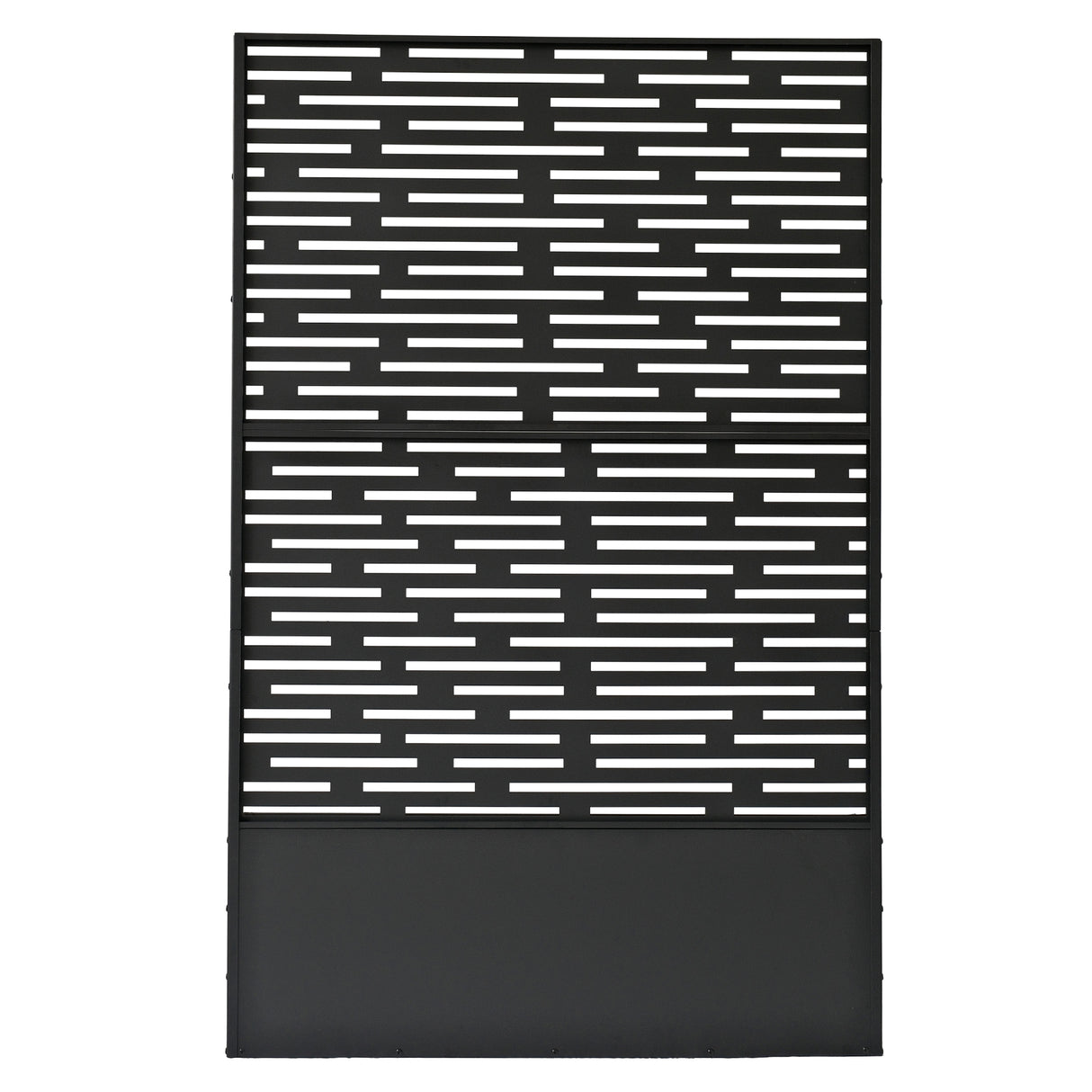 6 ft. X 4 ft. Black Freestanding Metal Privacy Screen Room Divider with Flower Box