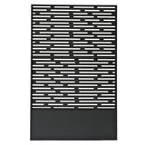 6 ft. X 4 ft. Black Freestanding Metal Privacy Screen Room Divider with Flower Box