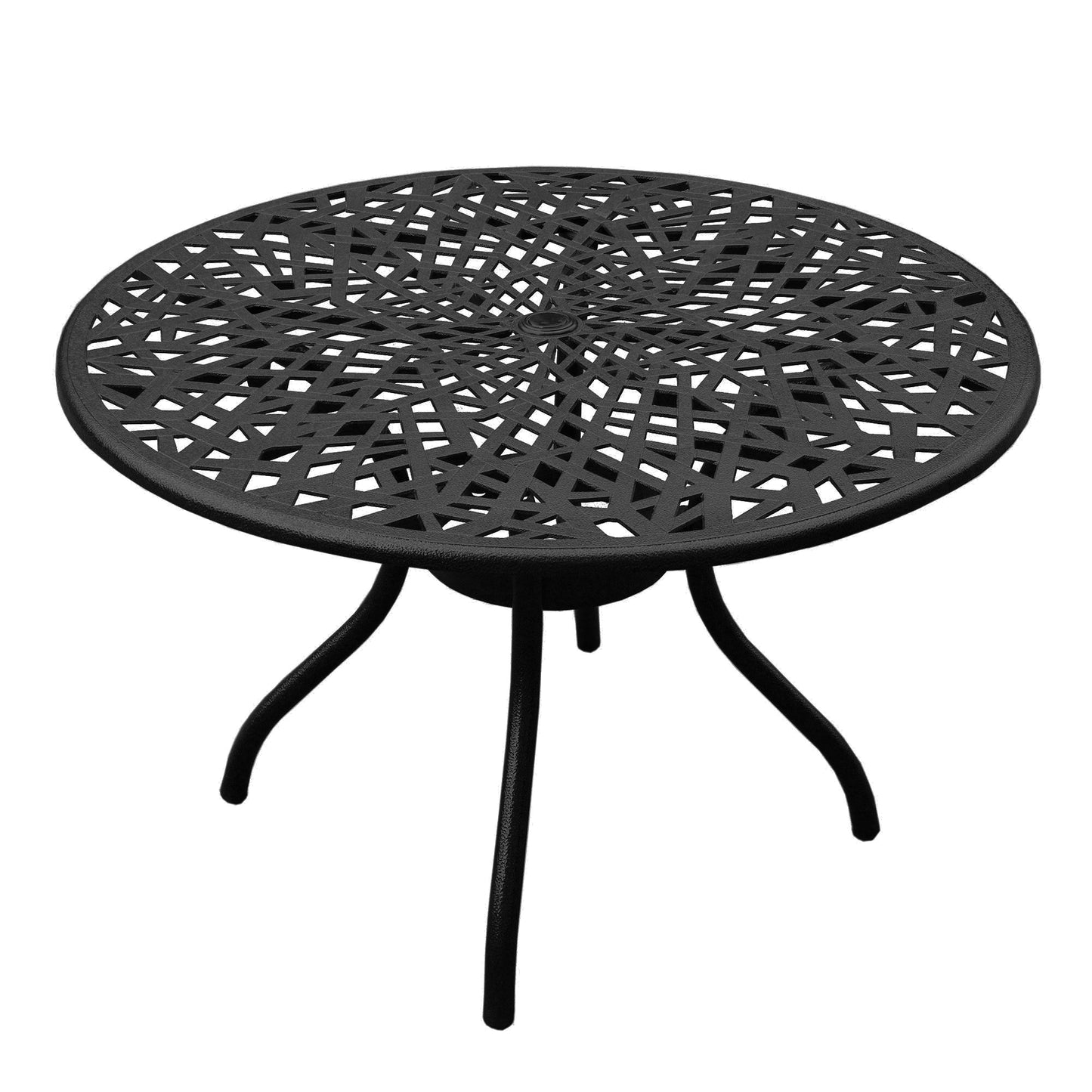 Modern Outdoor Mesh 48-in Aluminum Round Patio Dining Table