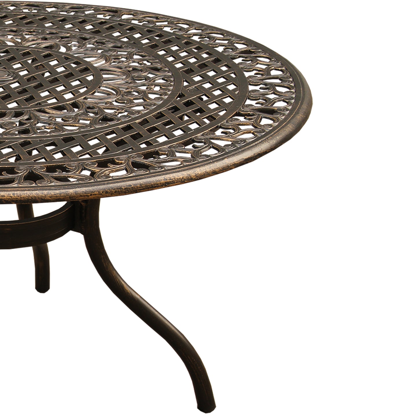 Ornate Outdoor Elegant Aluminum 48-in Round Patio Dining Table