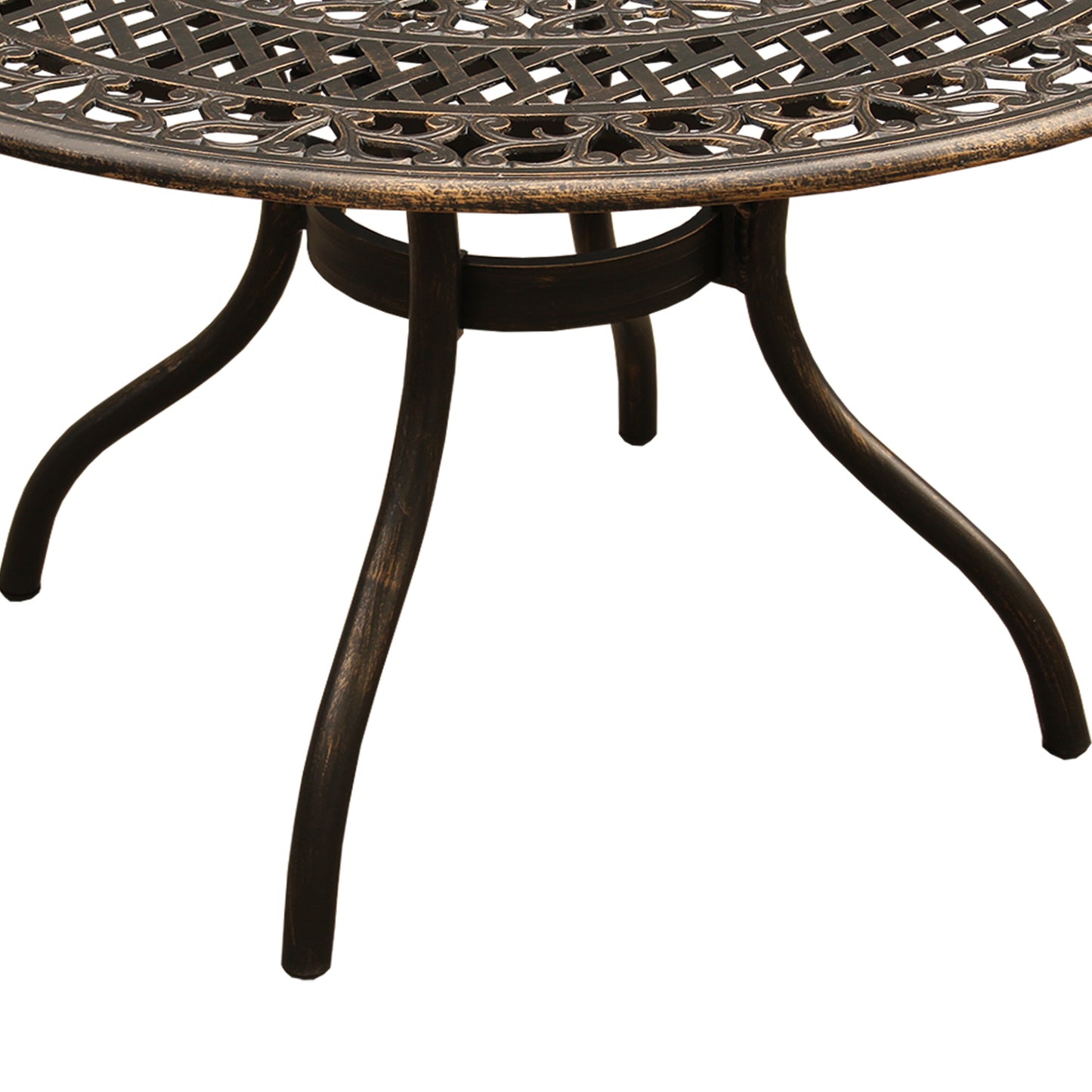 Ornate Outdoor Elegant Aluminum 48-in Round Patio Dining Table