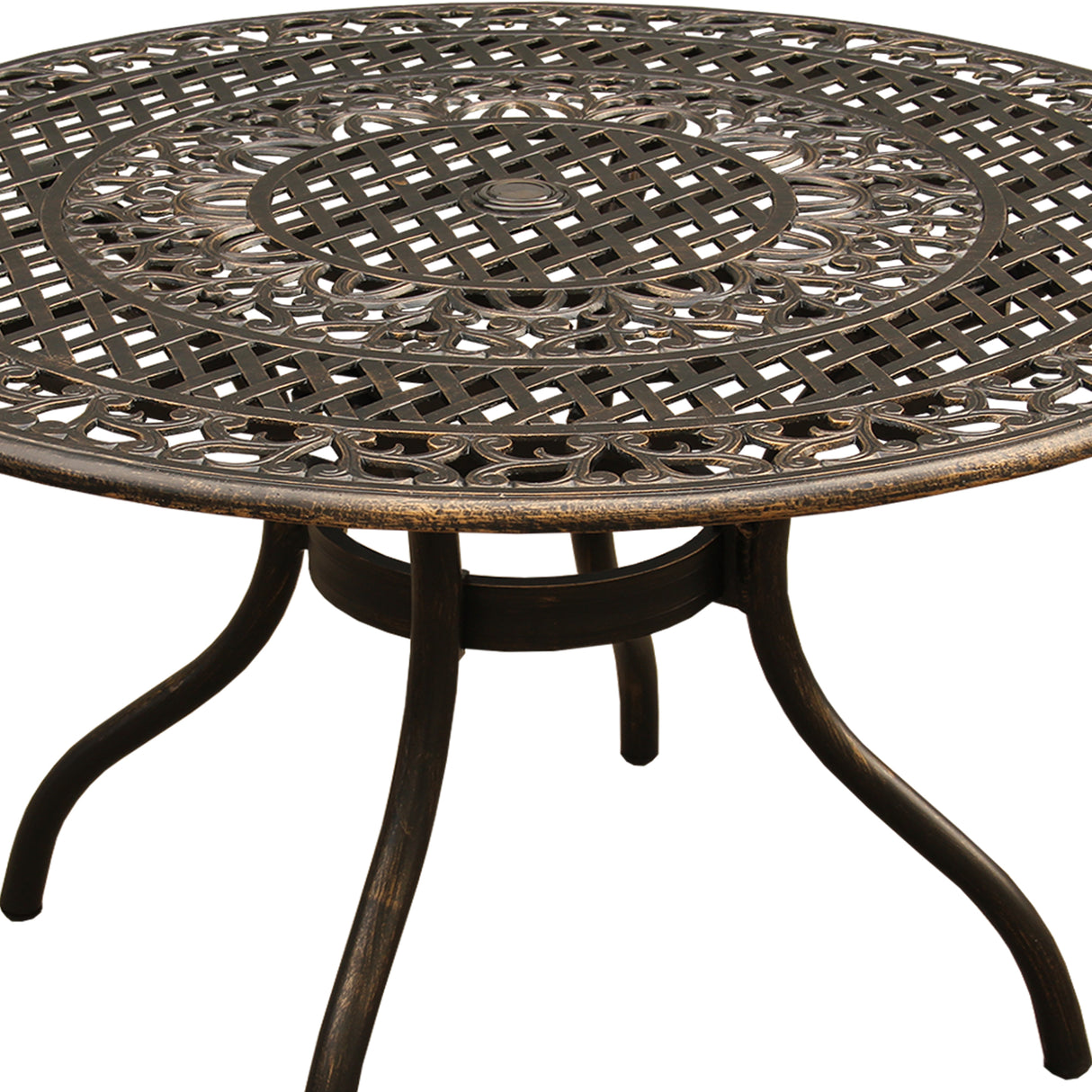 Ornate Outdoor Elegant Aluminum 48-in Round Patio Dining Table