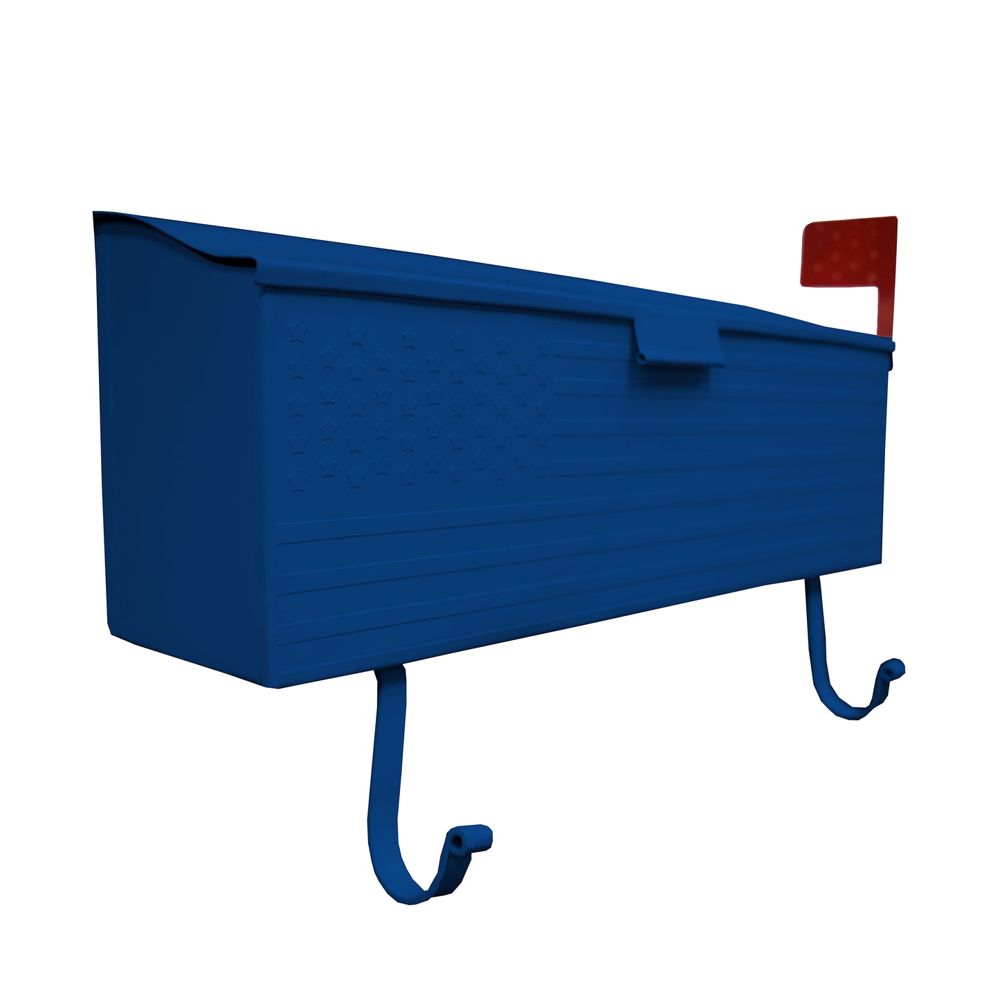 Blue American Flag Metal Wall Mounted Mailbox with Hangers