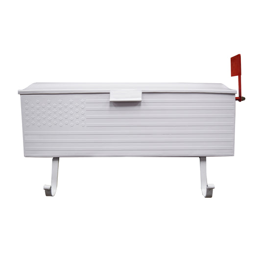 White American Flag Metal Wall Mounted Mailbox with Hangers
