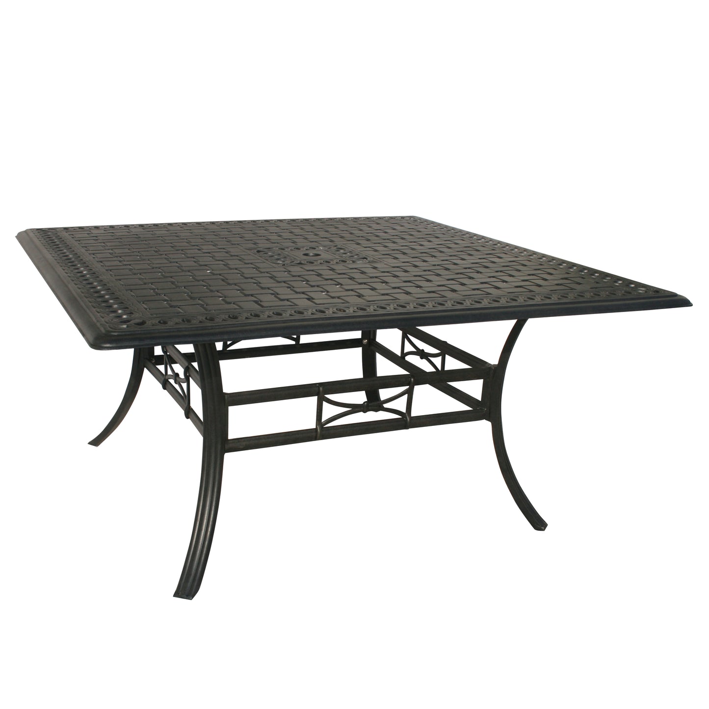 Modern Cast Aluminum 60-in Black Square Patio Dining Table