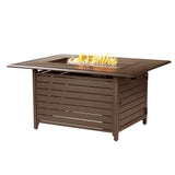 Aluminum 48-in Rectangular Propane Fire Table, Beads, Covers and Lid