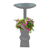 Ornate Round Cast Aluminum Metal 40-in Bird Bath Planter Vase Combo