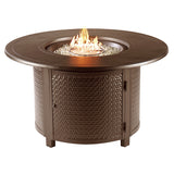 Aluminum 44-in Round Propane Fire Table with Beads, Covers and Lid