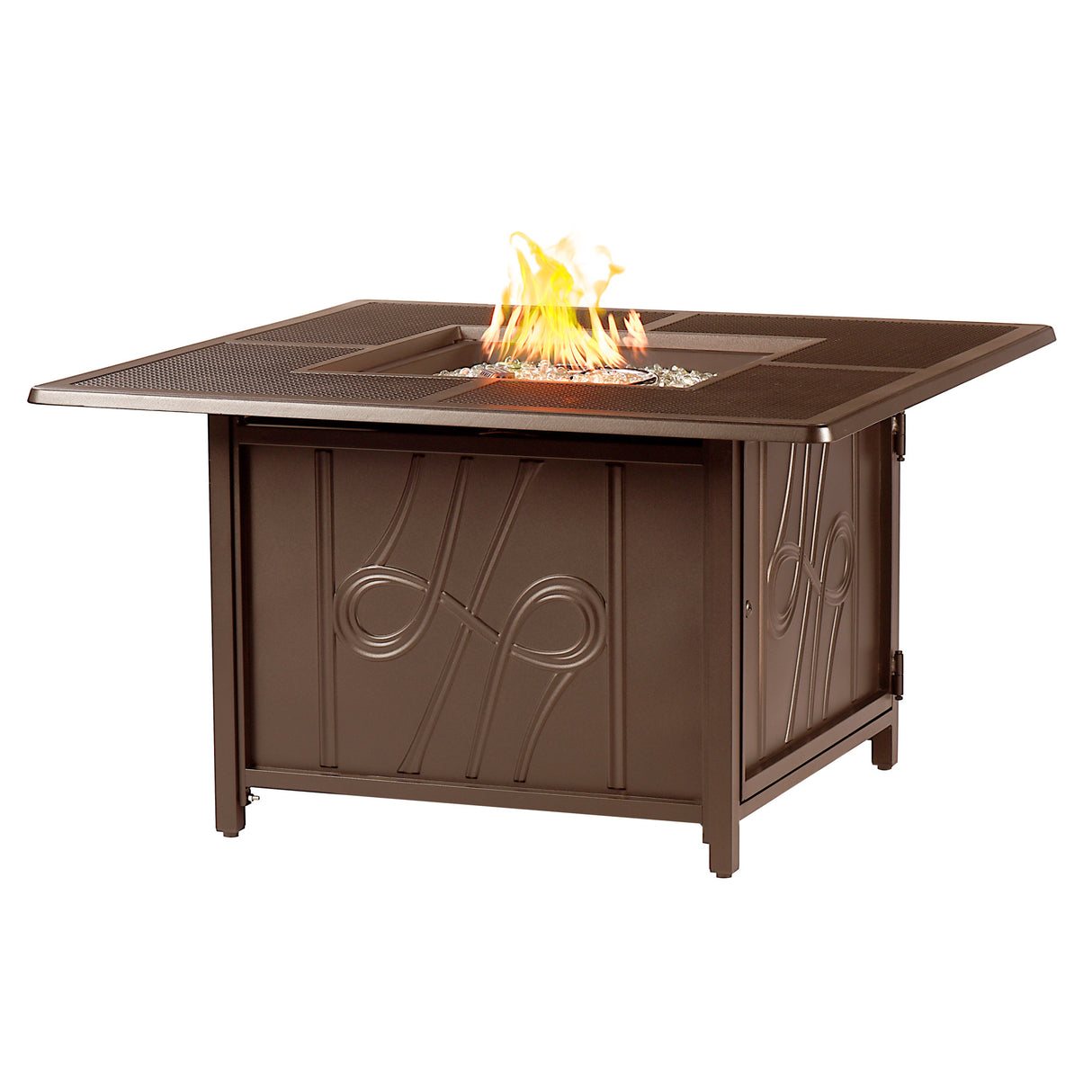 Aluminum 42-in Square Propane Fire Table with Beads, Covers and Lid Sharicks