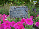 Antique Bronze Metal Garden Marker Happiness Grows In Our Garden - Sharicks