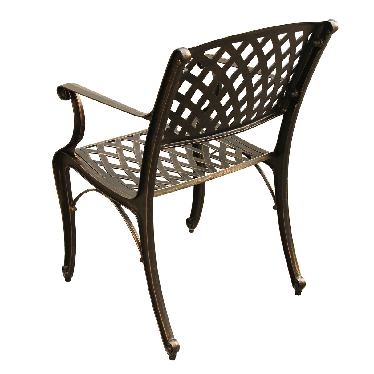 Contemporary Modern Outdoor Mesh Lattice Aluminum Patio Dining Chair