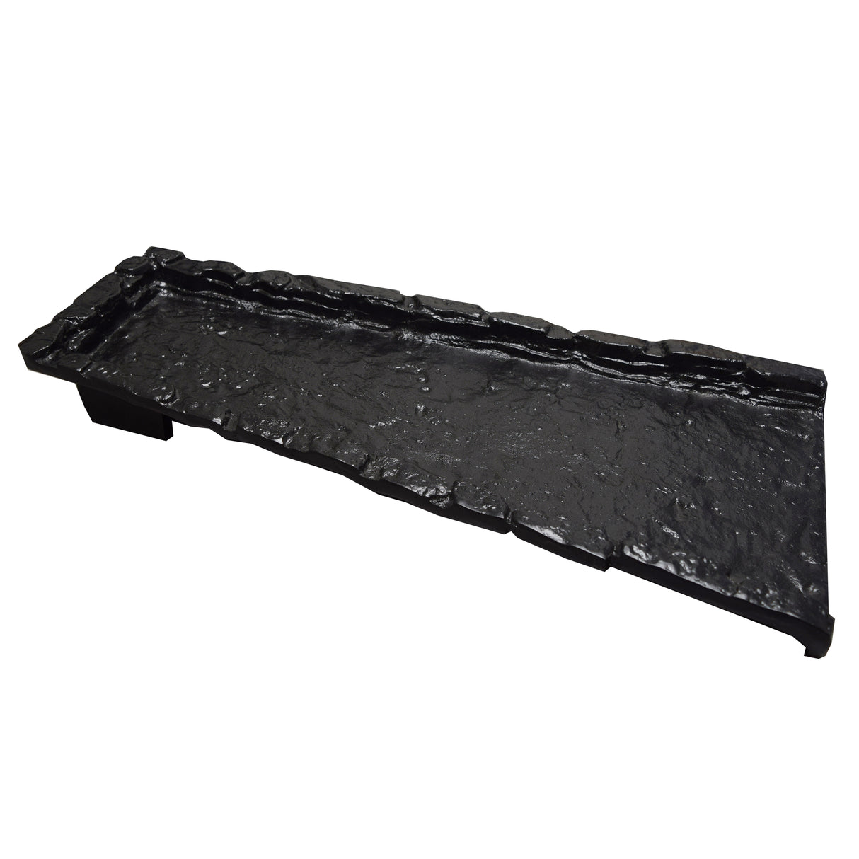 Black Stone Rock 24-in Cast Aluminum Downspout Gutter Splash Block