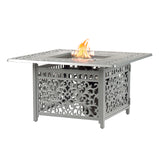 Aluminum 42-in Square Propane Fire Table with Beads, Covers and Lid