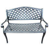 Outdoor Aluminum Modern 40-in Grey Patio Bench Loveseat