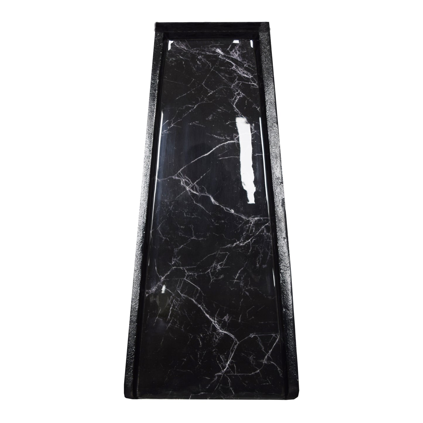 Black Faux Marble 24-in Cast Aluminum Downspout Gutter Splash Block
