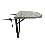 Grey Wicker Foldable Patio Balcony Table with Adjustable Clamps