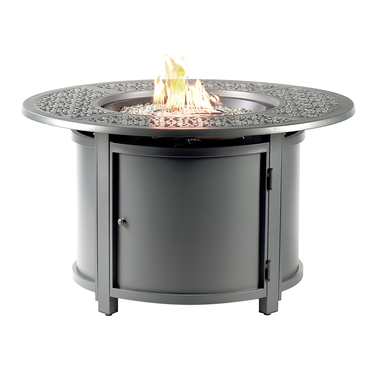 Aluminum 44-in Round Propane Fire Table with Beads, Covers and Lid