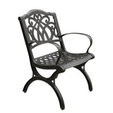 Outdoor Aluminum 5pc Round Black Patio Dining Set with Four Chairs