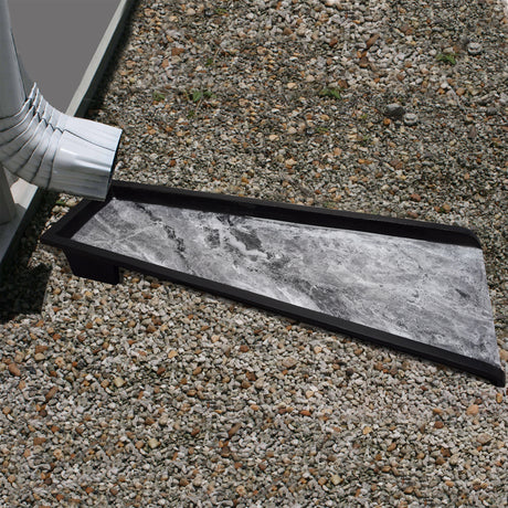 Grey Faux Marble 24-in Cast Aluminum Downspout Gutter Splash Block