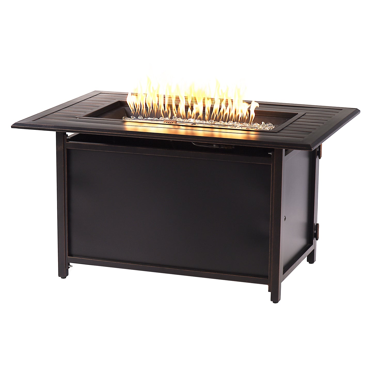 Aluminum 46-in Rectangular Propane Fire Table, Beads, Covers and Lid