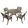 Outdoor Aluminum 5pc Round Patio Dining Set with Four Chairs