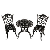 Black Grape Vineyard Outdoor Patio Garden Aluminum 3 Piece Bistro Set