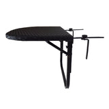 Black Wicker Foldable Patio Balcony Table with Adjustable Clamps