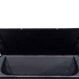 Black Wicker Patio Deck Box with 113 Gallon Storage and Metal Frame