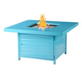 Aluminum 42-in Square Propane Fire Table with Beads, Covers and Lid