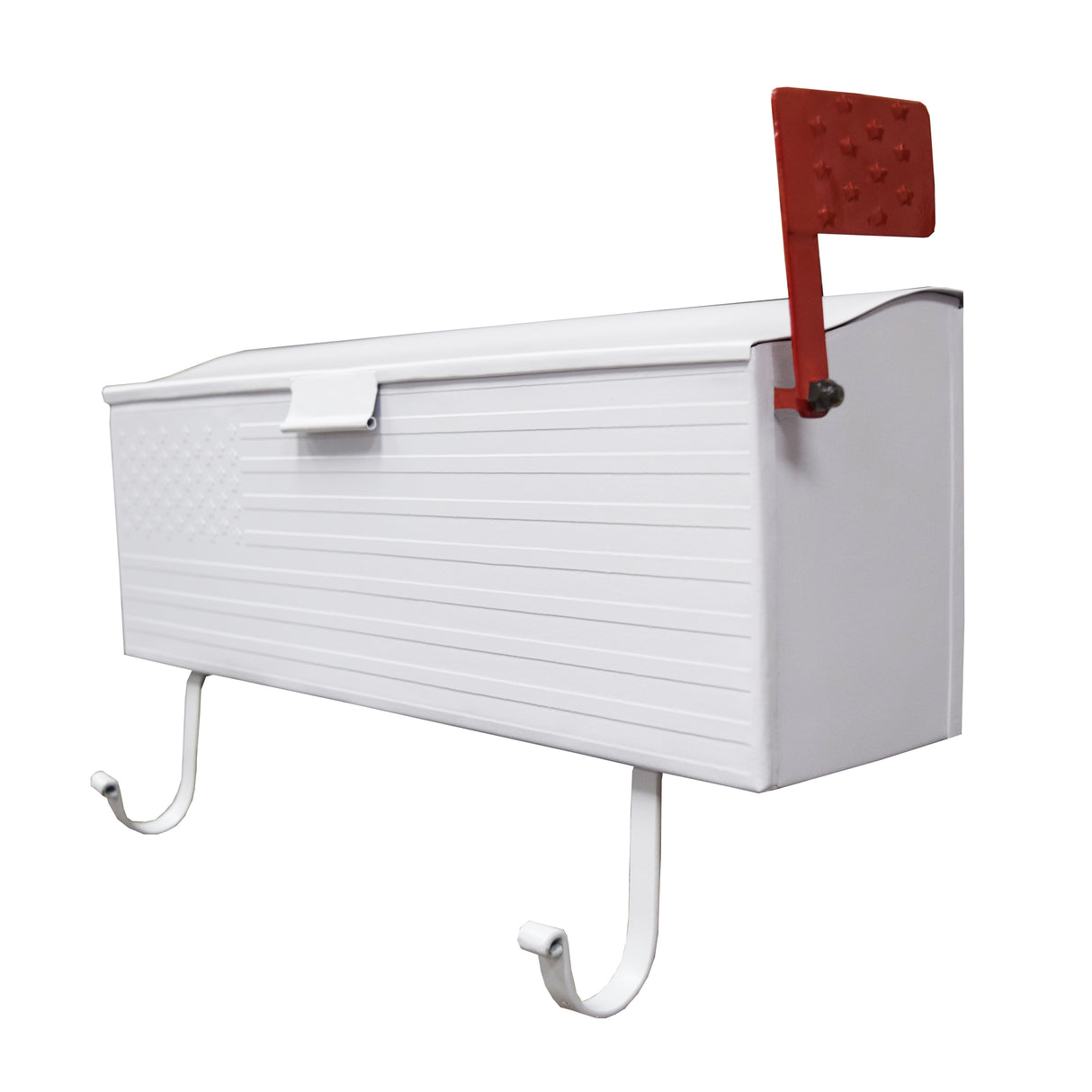 White American Flag Metal Wall Mounted Mailbox with Hangers