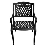 Outdoor Aluminum 5pc Round Black Patio Dining Set with Four Chairs