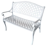 Outdoor Aluminum Modern 40-in White Patio Bench Loveseat