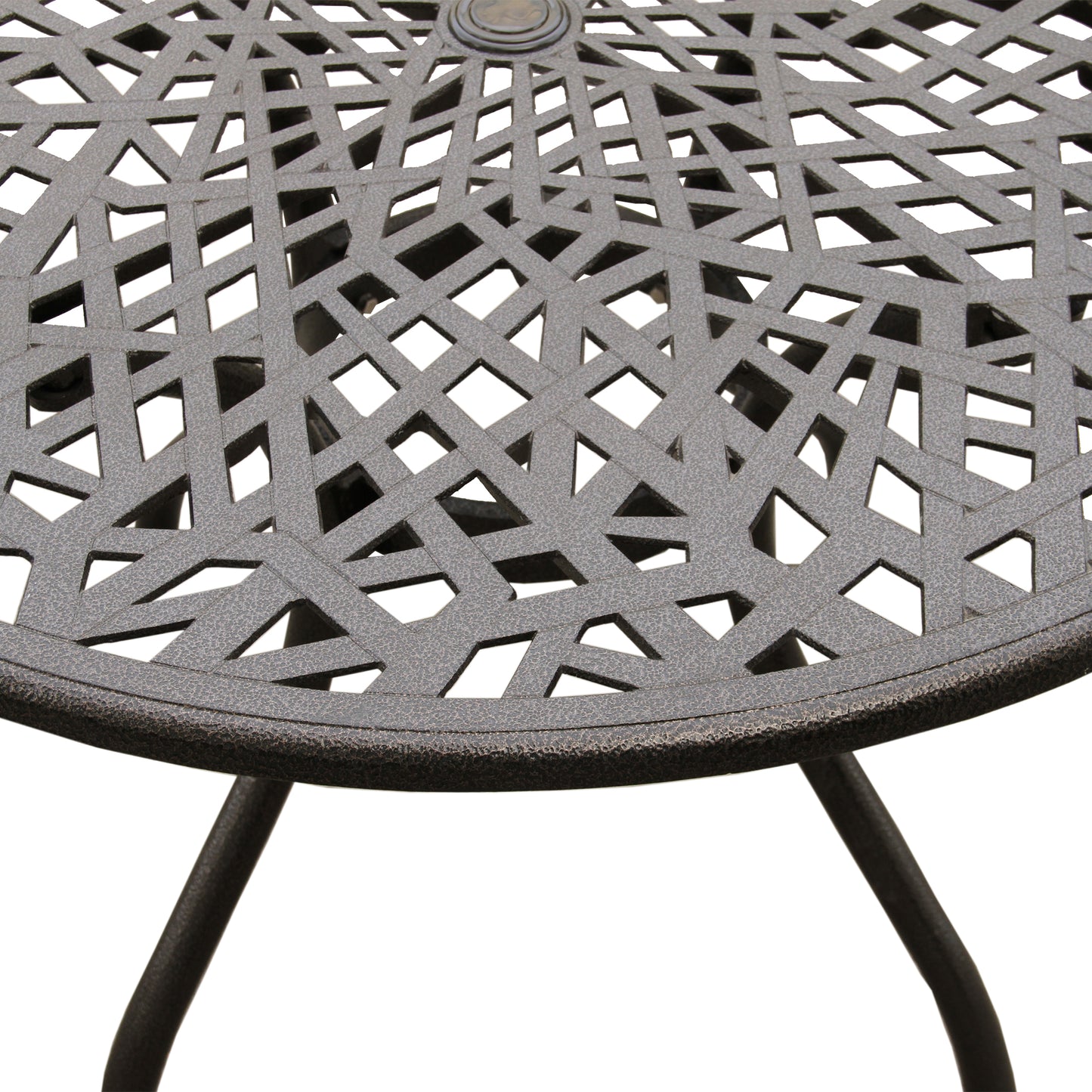Modern Outdoor Mesh 48-in Aluminum Round Patio Dining Table