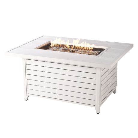 Aluminum 48-in Rectangular Propane Fire Table, Beads, Covers and Lid Sharicks