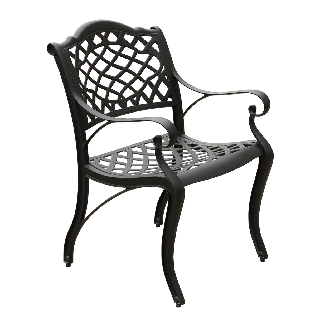 Outdoor Aluminum 7pc Black Rectangular Patio Dining Set and Six Chairs