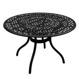 Outdoor Aluminum 5pc Round Black Patio Dining Set with Four Chairs - Sharicks