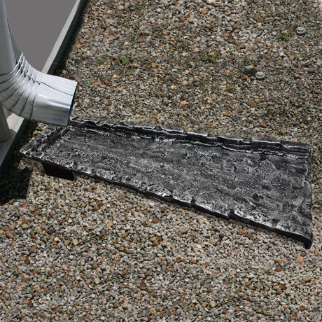 Silver Stone Rock 24-in Cast Aluminum Downspout Gutter Splash Block